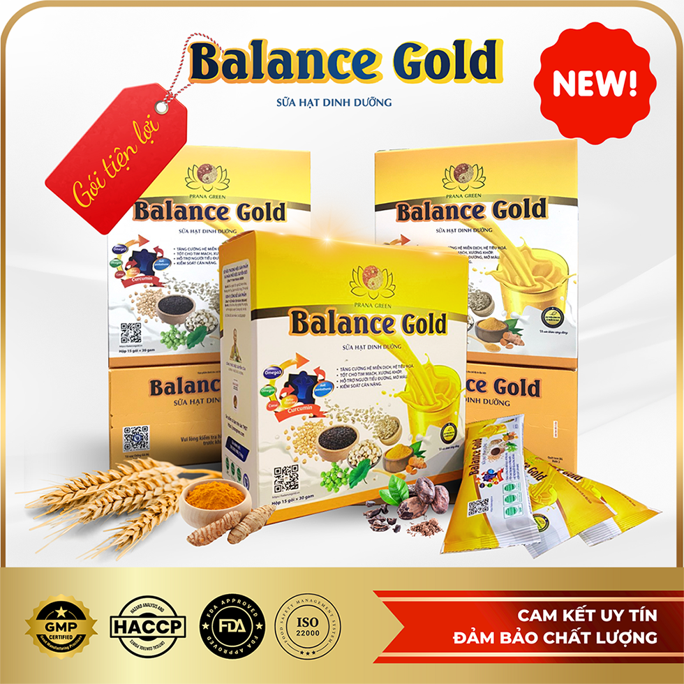 Sữa hạt Balance Gold Gói, Combo 5 Hộp - Tặng 1 Hộp